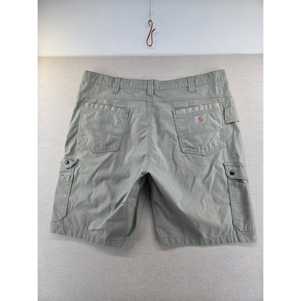 Carhartt BS4727-M Rugged Flex Ripstop Cargo Shorts Men's 42 Beige Green Work